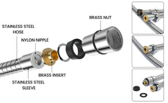 8 Mode Hand shower With Hose & Overhead Shower Adapter