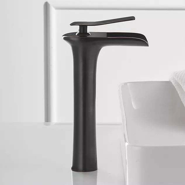 Waterfall Design Single Lever Basin Mixer with Hot & Cold Pipes