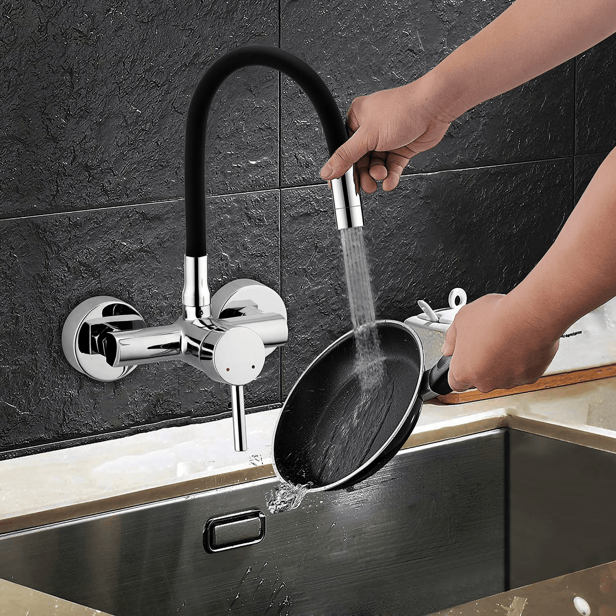 Java Wall-Mounted Sink Mixer with 360° Swivel Pipe