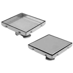 304 Stainless Steel Square Tile Insert Floor Drain/Shower Drain Channel for Bathroom with Reversible Drain Cover, Brushed Finish - Marcoware