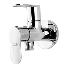 Brass Deco 2 Way Angle Valve with Wall Flange, Chrome, Polished Finish - Marcoware