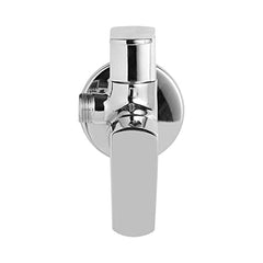Brass Kubix 2 Way (2 Outlet) Angle valve with wall flange, Chrome, Polished Finish - Marcoware