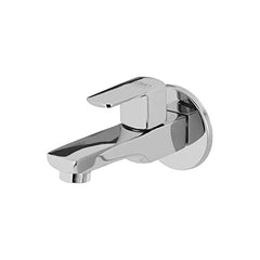 Brass Kubix Long Body Tap with wall flange, Chrome, Polished Finish - Marcoware