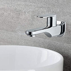 Deco Long Nose bib Cock tap with Wall Flange (Chrome) - Marcoware