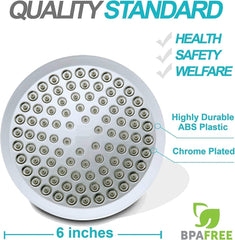 High Density Rain Shower Head 6 Inches , Chrome, Polished Finish - Marcoware