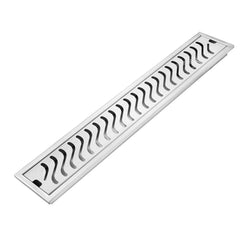 Wave Bathroom Floor Water Drainer/Shower Water Drainer Channel with Collar |Stainless Steel 304 Grade - Marcoware